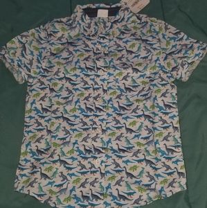 Gymboree 4 Kid Boy Dino Woven Button Down Shirt